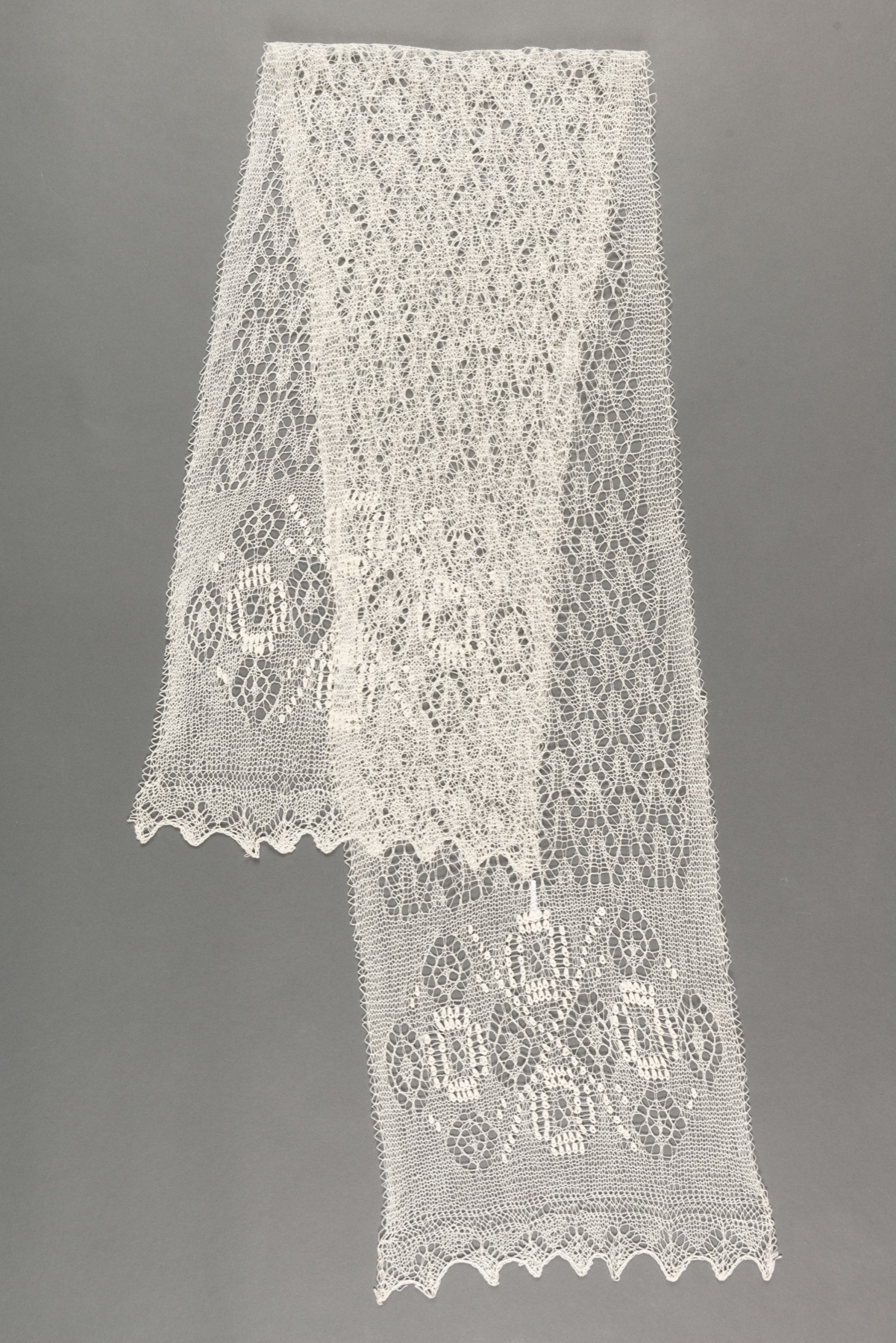Fine openwork pattern in a traditional Haapsalu lace shawl