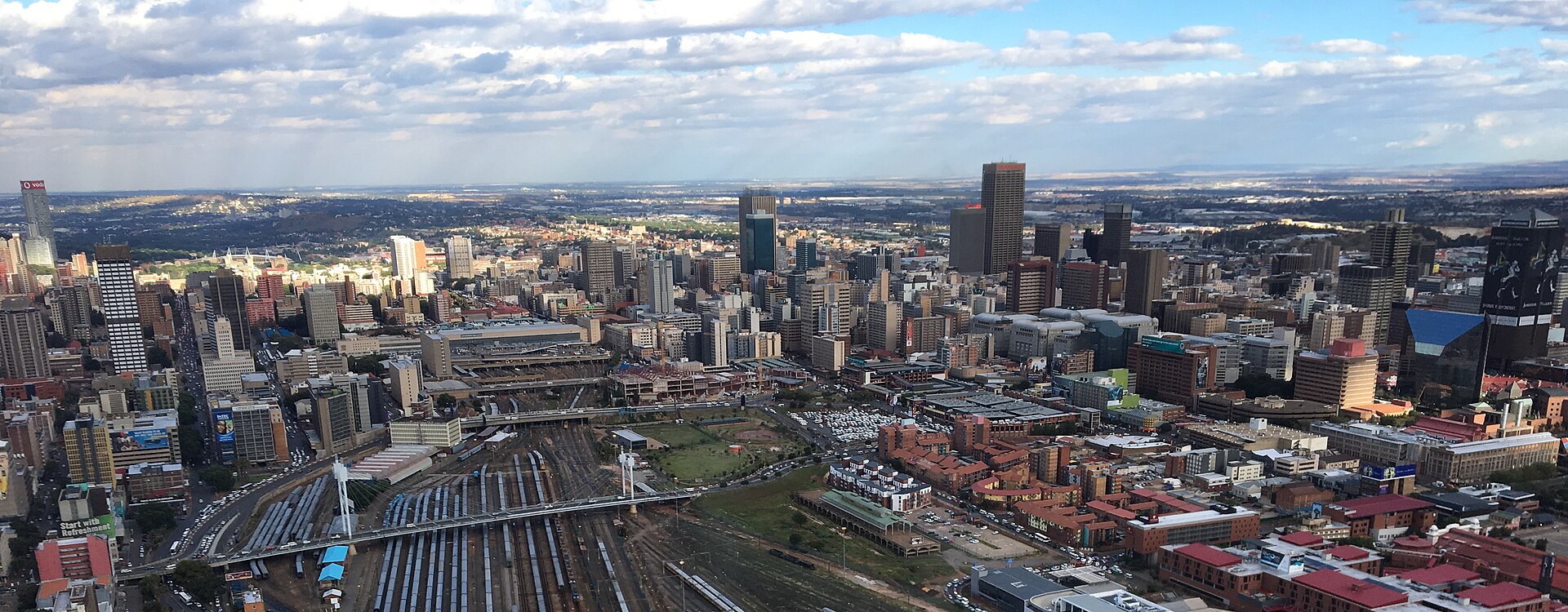 Johannesburg skyline across the Highveld