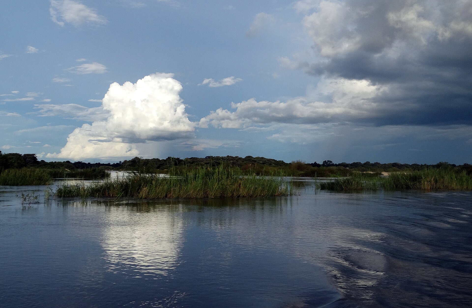 Storm light over the Zambezi River near Katima Mulilo