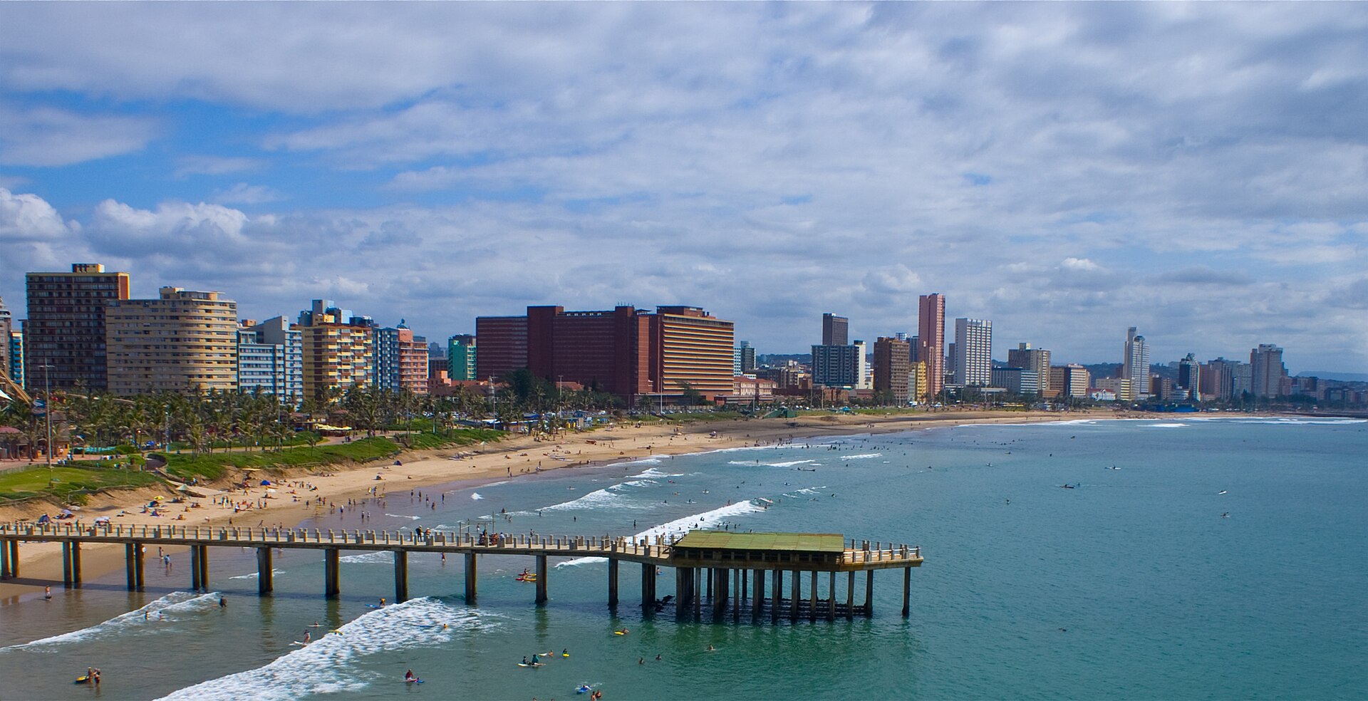 Durban beachfront and the Indian Ocean