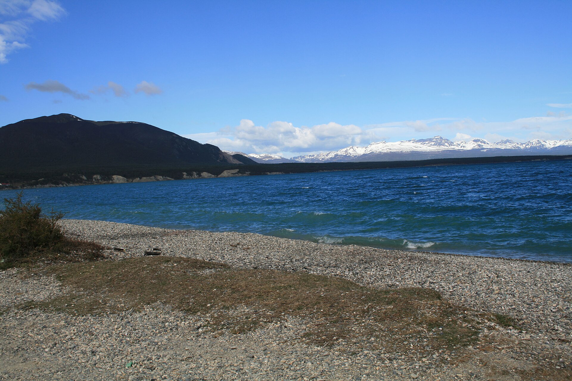 Open steppe and road across northern Tierra del Fuego