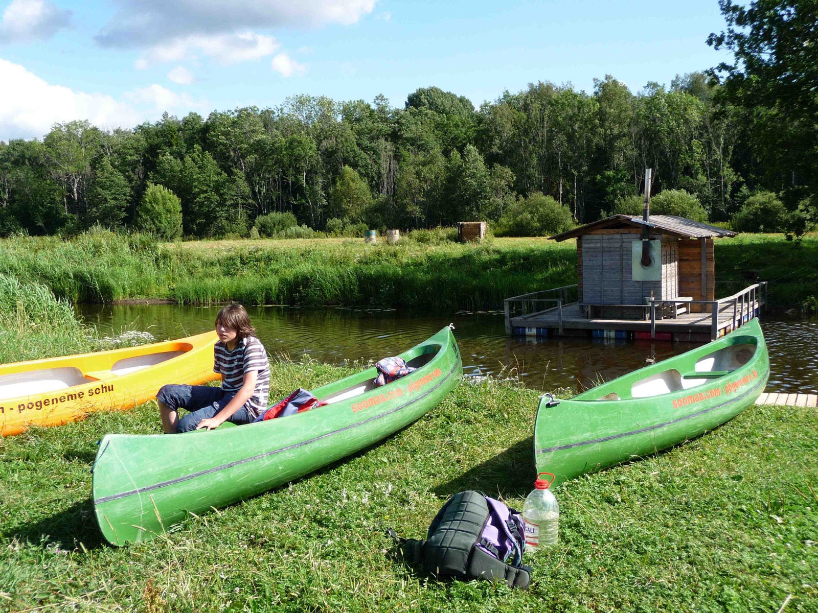 Canoes by the Raudna River near Karuskose in Soomaa National Park
